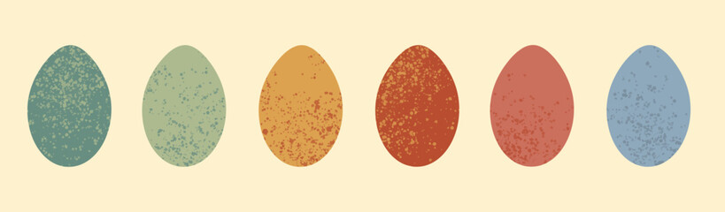 easter eggs illustration, vector banner, clip art collection 