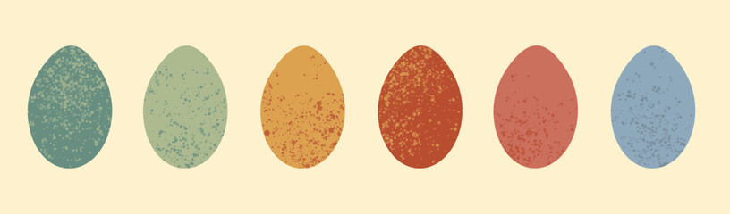 easter eggs illustration, vector banner, clip art collection 