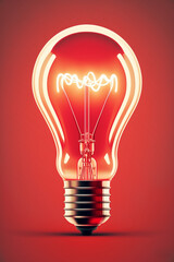 light bulb on red