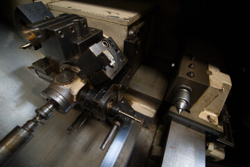 Inside the NC lathe
