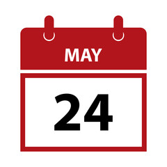 May 24. Vector flat daily calendar icon. Date and time, day, month for birthday, anniversary, appointment, remainder or event. Holiday. Commonwealth Day