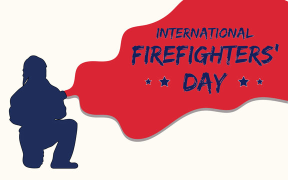 International firefighters' day. May 4. Flat design vector illustration.