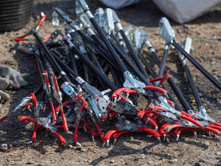 Obraz premium Garbage collected in jena while saaleputz event with a lot of honorary people