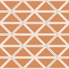 Seamless brown and beige vector graphic of triangles and hexagons