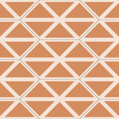 Seamless brown and beige vector graphic of triangles and hexagons