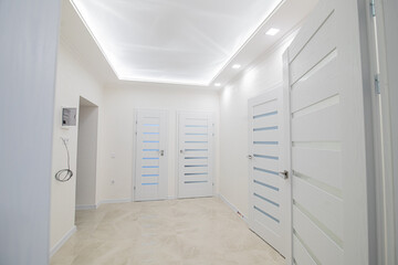 the interior of the apartment, white walls