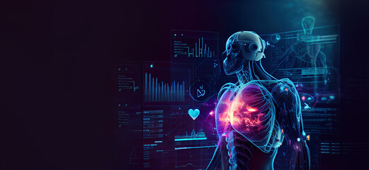 diagnostics of cardiac diseases, panoramic layout. Generative Ai