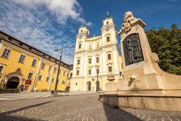 The Historic St. Michael's Church. Iconic Wedding Site from The Sound of Music in Mondsee, Upper Austria