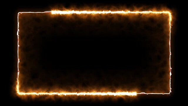 fire effect frame animation. repetition of burning fire effect. Flame rectangle border blazing.