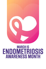 March is Endometriosis Awareness Month. Vector illustration. Holiday poster.
