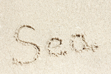 A Beautiful sea and sand on the shore vacation travel background