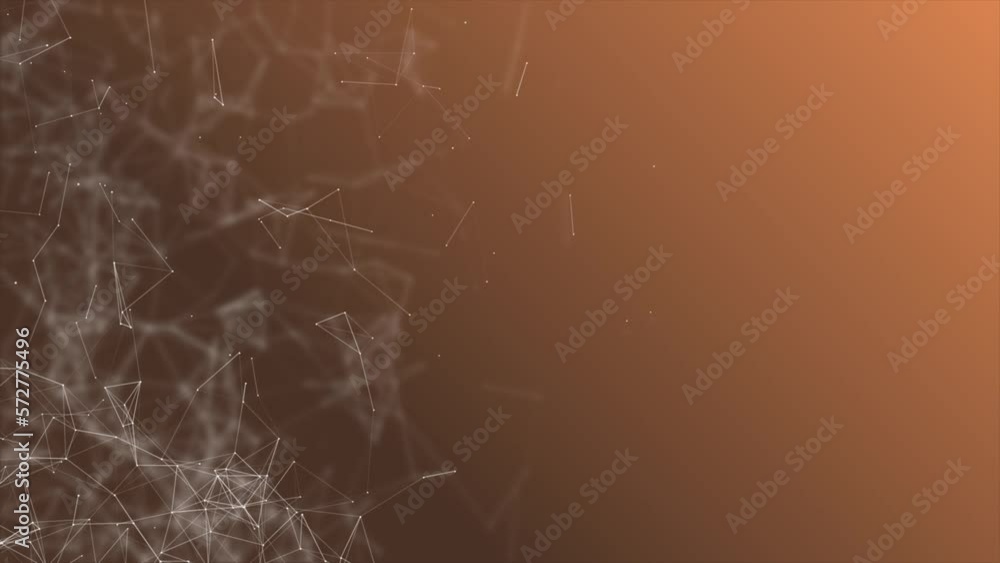 Poster high tech network background, abstract network connection line moving on yellow background, futurist