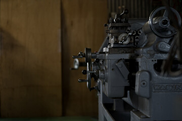 Parts processing work with a lathe