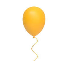 Yellow air balloon isolated on white background. 3d render illustration