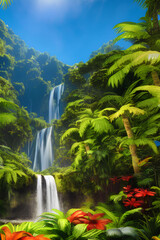 Rain forest view generated by Artificial intelligence
