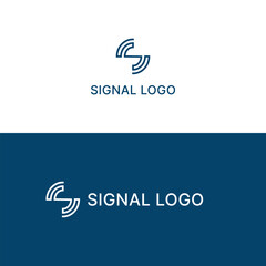 initial letter S signal logo template stock vector