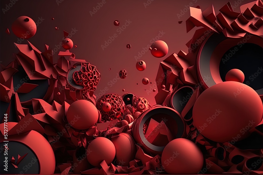 Poster dark red, abstract background generative ai