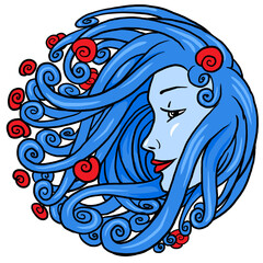 donna azzurra primavera marina
