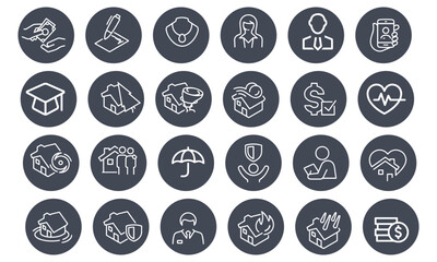 Life Insurance Icons vector design