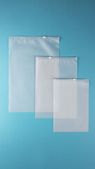 Empty plastic ziplock bags.
