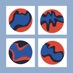 Doodle simple pattern. Abstract minimal round background. Vector modern design. Perfect for social media post, banner, poster or other design 