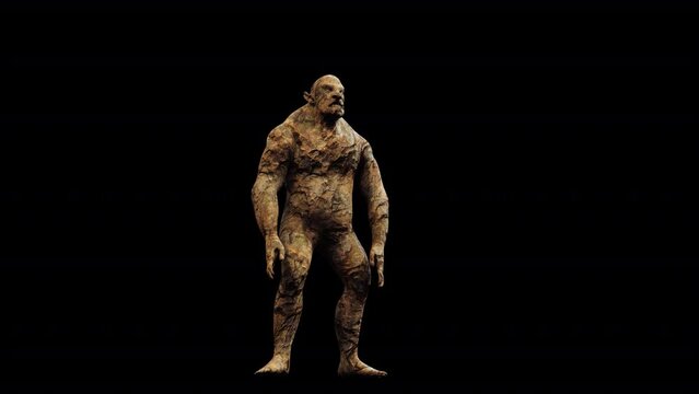 Forest Troll 3D Animation With Alpha Video