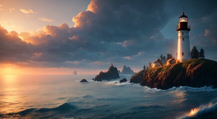 Architectural Marvels: Coastal Lighthouses [AI Generated]