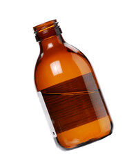 Syrup glass bottle isolated on transparent layered background. - 572780618