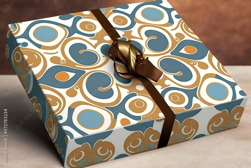 Poster stylish and classy gift-wrapping paper with an abstract pattern of ceramic tiles generative ai