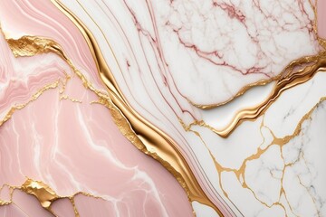Pink and gold marble texture Background - generative ai