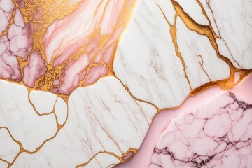 Fototapeta premium Pink and gold marble texture Background - generative ai