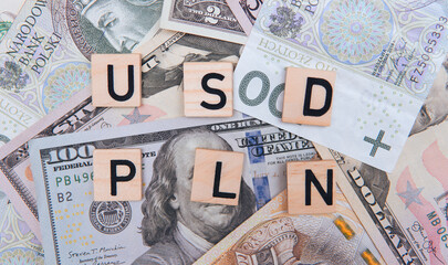 usd pln exchange rate American dollars next to Polish zlotys