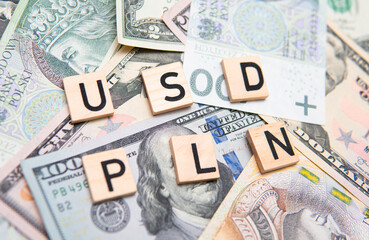 usd pln exchange rate American dollars next to Polish zlotys