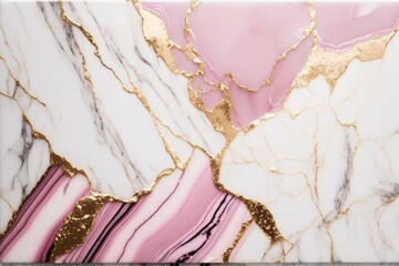 Pink and gold marble texture Background - generative ai
