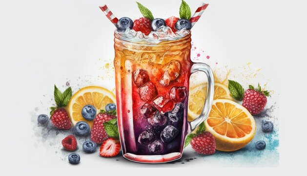 A fruity and refreshing mixed fruit soda