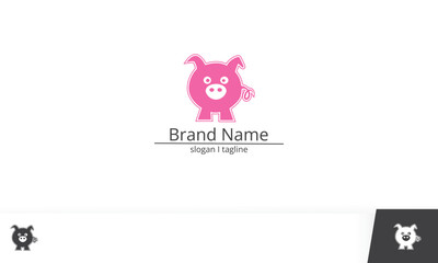 modern clean simple pig hog farm logo