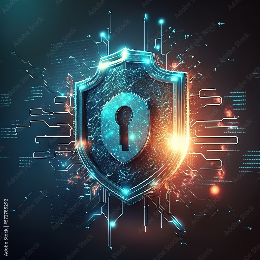 Poster cyber security and data protection, as well as financial data, are enhanced by the use of a virtual 