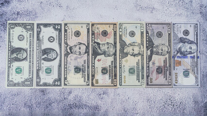 Stacks of fake or prop US paper currency