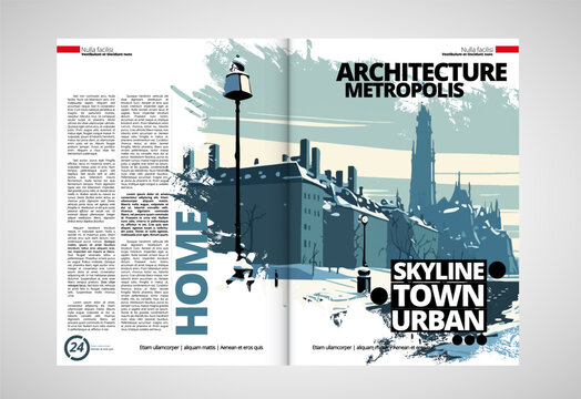 Printing travel magazine, brochure layout easy to editable, vector illustration