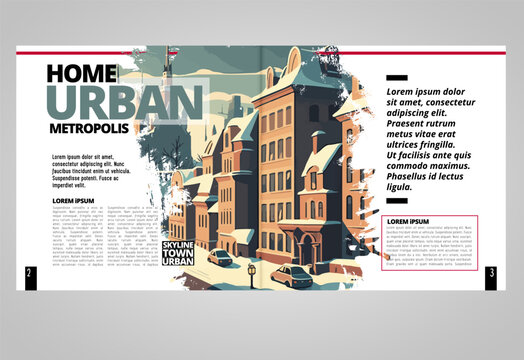 Printing travel magazine, brochure layout easy to editable, vector illustration