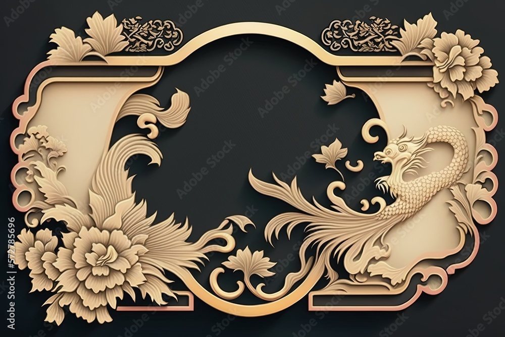Poster traditional chinese design classical artistic border pattern high-end generative ai