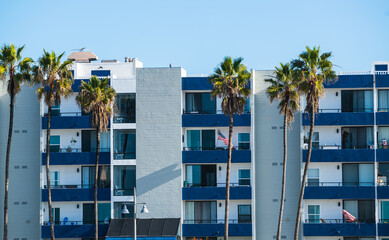 Apartment buildings right on the beach in Malibu, California. Beach front rentals and property.
