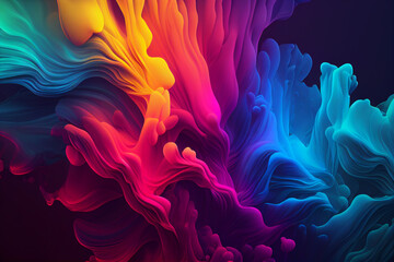 Minimalistic wallpaper, vibrant colors, gradient, colored smoke made with Generative AI