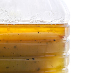 Old cooking oil plastic bottle container.  Photo can be used for the concept of how to reuse and store the cooking oil.
