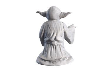 Naklejka premium Yoda wireframe polygonal 3d model png isolated on transparent background