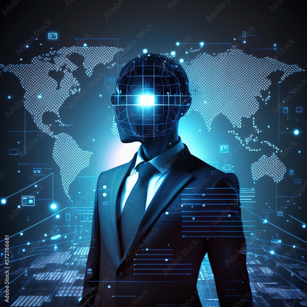 Poster communication technology for internet business. global world network and telecommunication on earth 