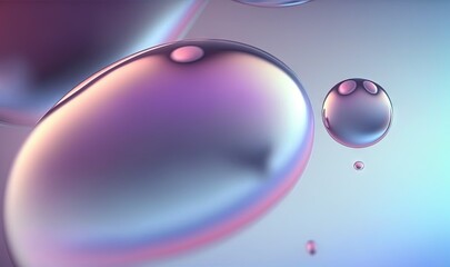  a group of bubbles floating on top of a blue and purple background.  generative ai