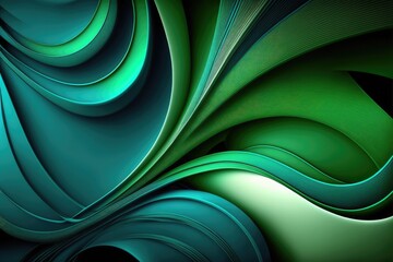 Fototapeta premium Abstract peaceful curved wave in motion a blue & green background