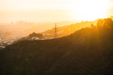Incredible sunset over the hills in California. Taken on a hike at Runyon Canyon in LA