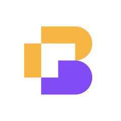 Letter B arrow negative space modern logo